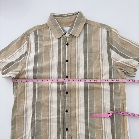 Katin Men’s Stripe Short Sleeve Button Down Shirt Size Medium Cotton Linen NWOT - Picture 3 of 6